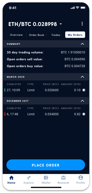 Exchange app screenshots