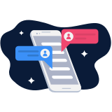 Illustration of a phone and messages