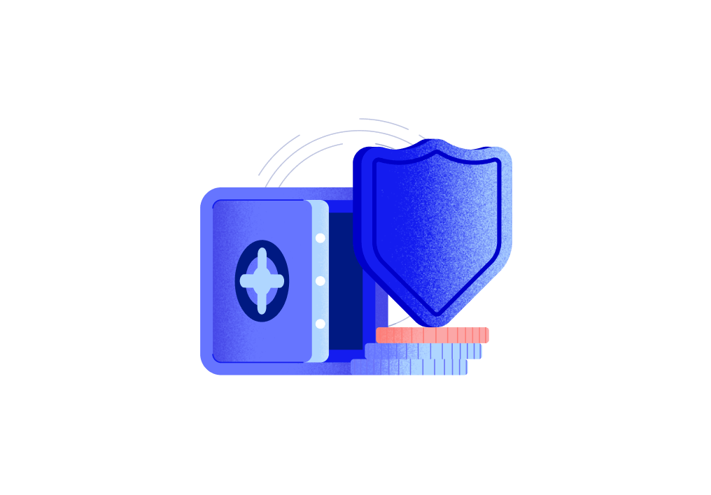 Illustration of safe and shield